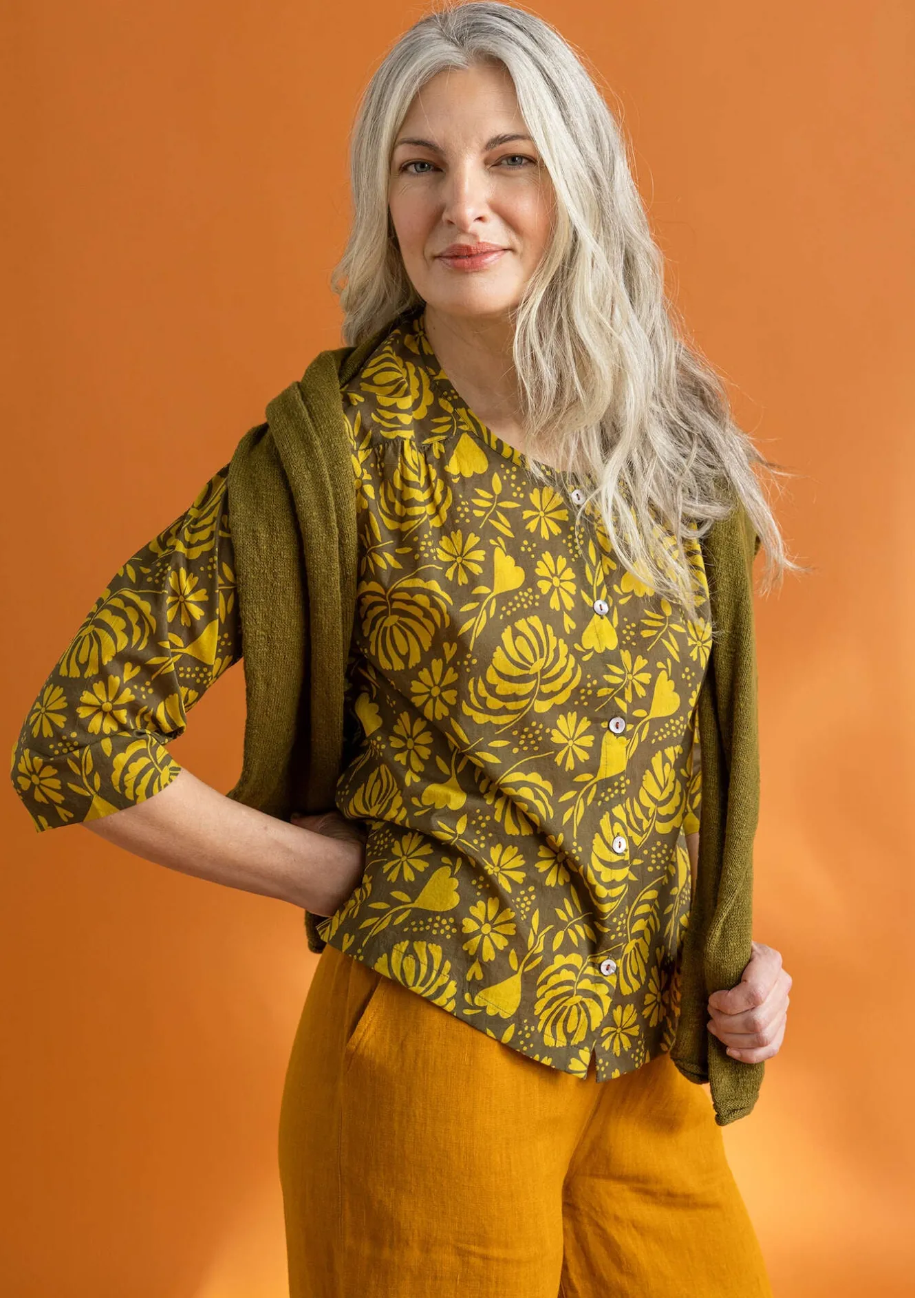 Gudrun Sjödén Bluse „Hedda“ aus Bio-Baumwollgewebe