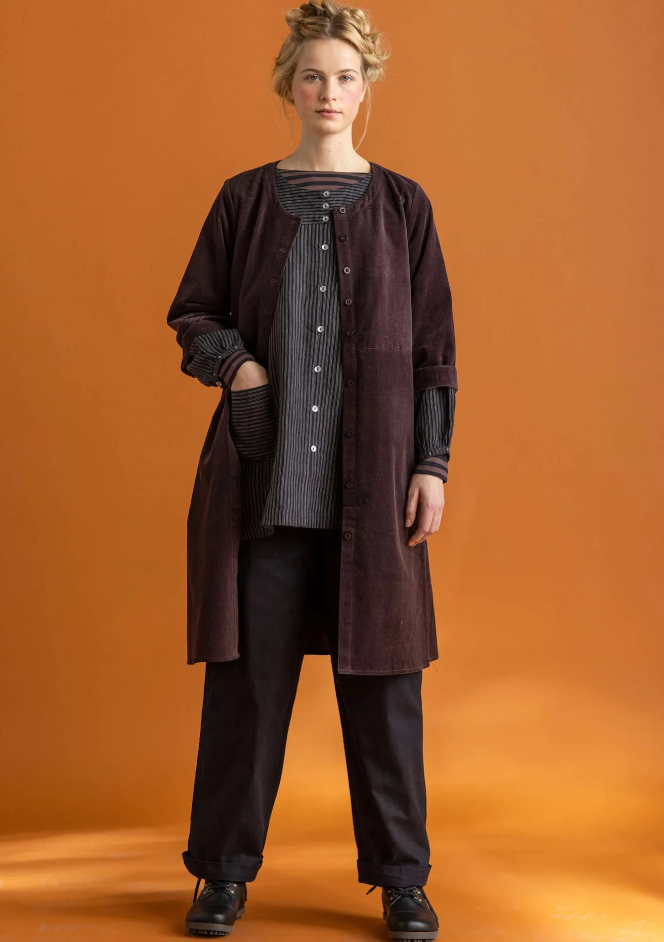 Gudrun Sjödén Cordkleid aus Bio-Baumwolle/Elasthan