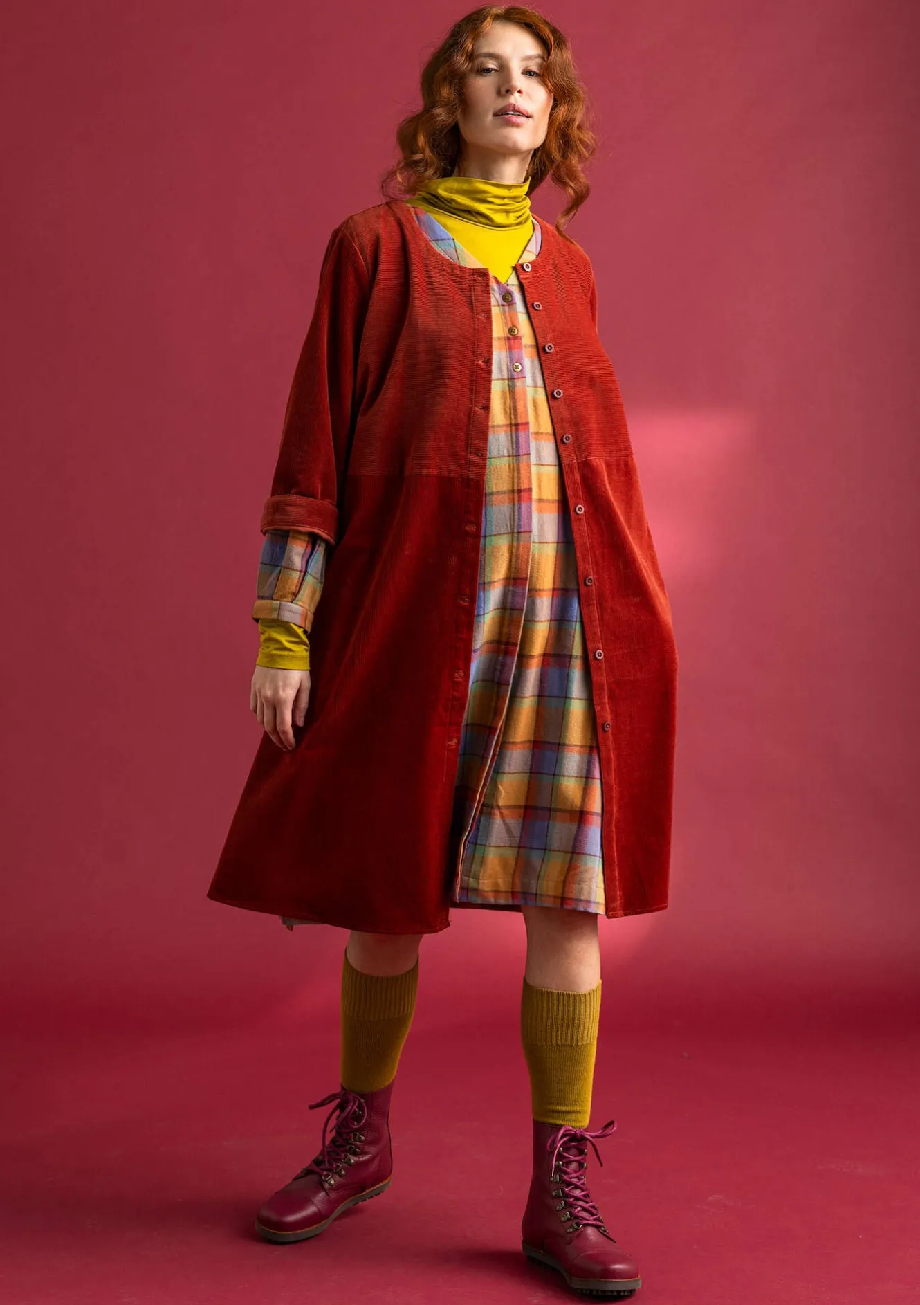 Gudrun Sjödén Cordkleid aus Bio-Baumwolle/Elasthan