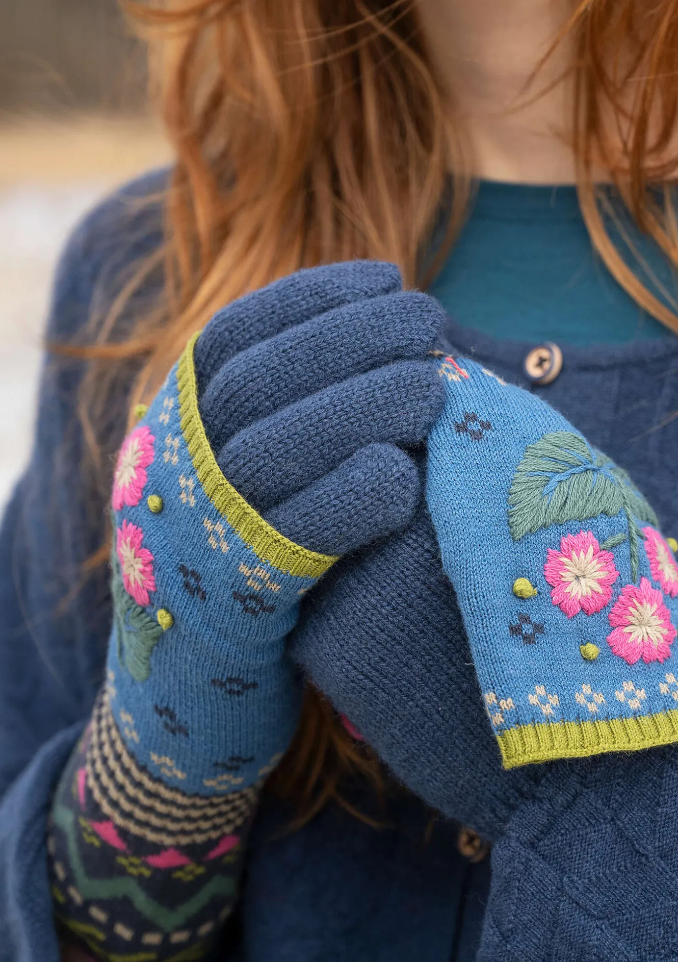 Gudrun Sjödén Fingerhandschuhe aus Lammwolle