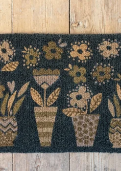 Gudrun Sjödén Fußmatte „Flower pots“ aus Kokosfaser