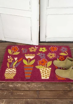Gudrun Sjödén Fußmatte „Flower pots“ aus Kokosfaser