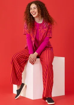 Gudrun Sjödén Gestreifte Jerseyhose aus Bio-Baumwolle/Modal