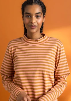 Gudrun Sjödén Gestreiftes Stehkragenshirt aus Bio-Baumwolle