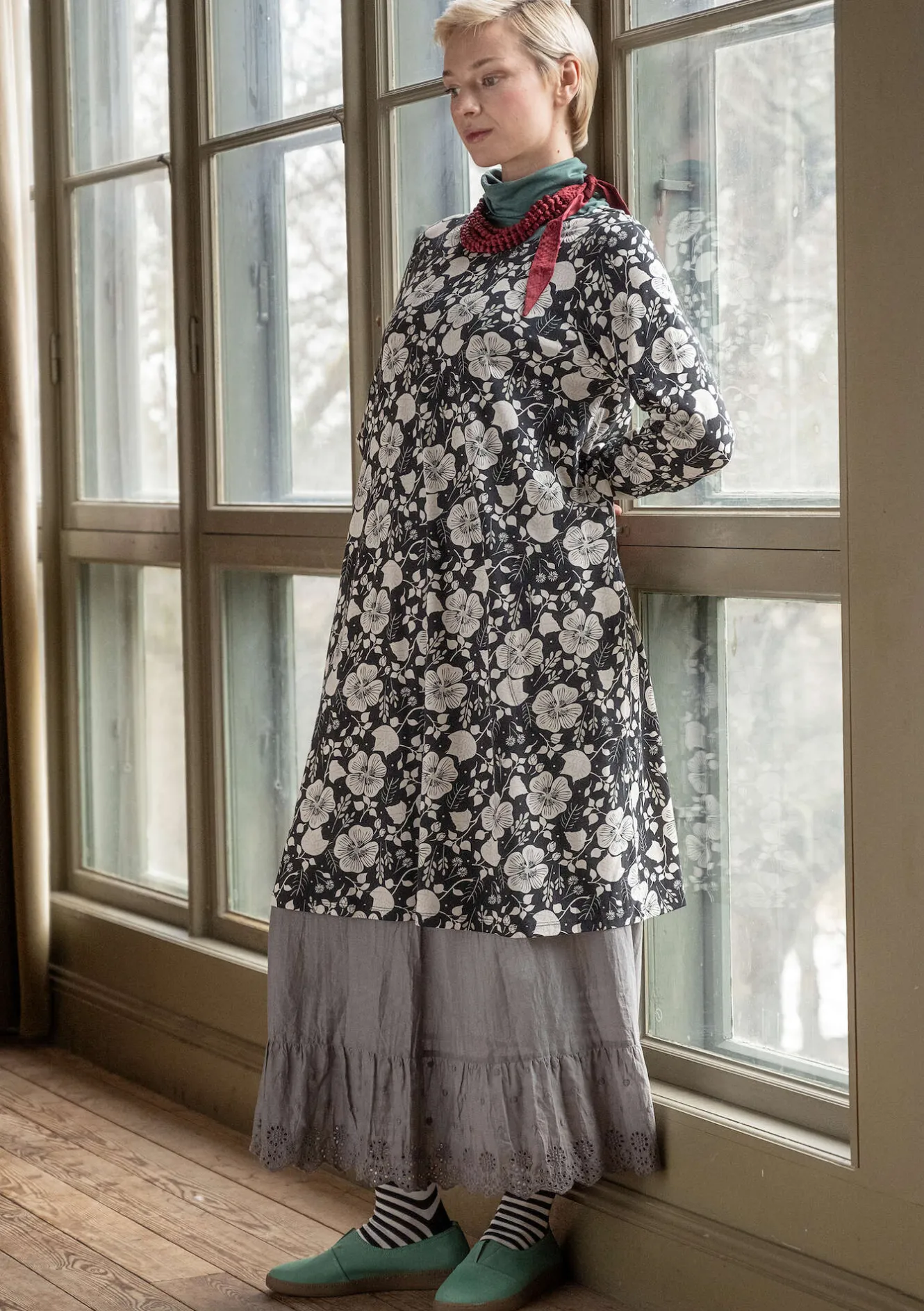 Gudrun Sjödén Jerseykleid „Höstanemone“ aus Bio-Baumwolle/Modal