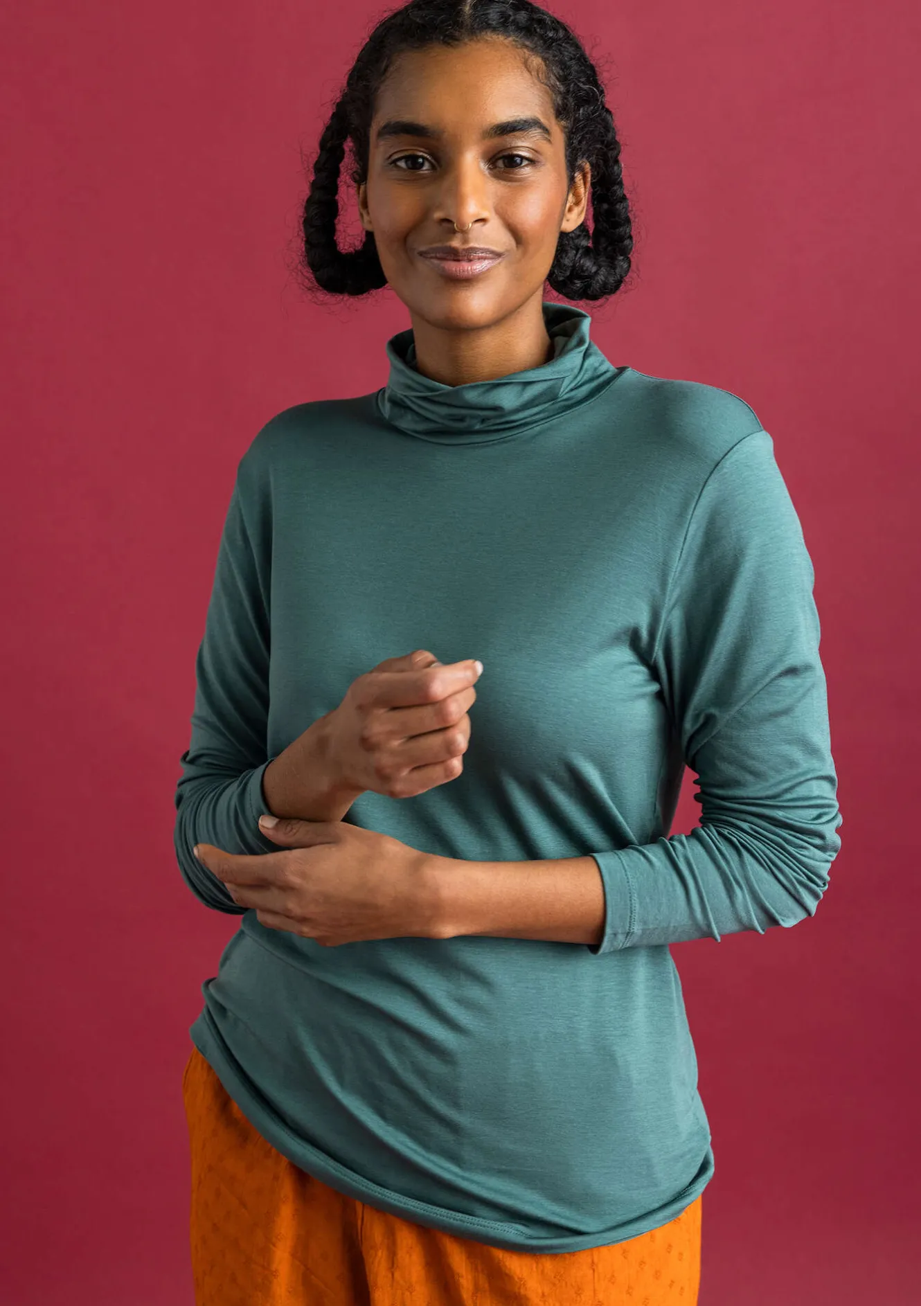 Gudrun Sjödén Jersey-Rollkragenshirt aus Lyocell/Elasthan
