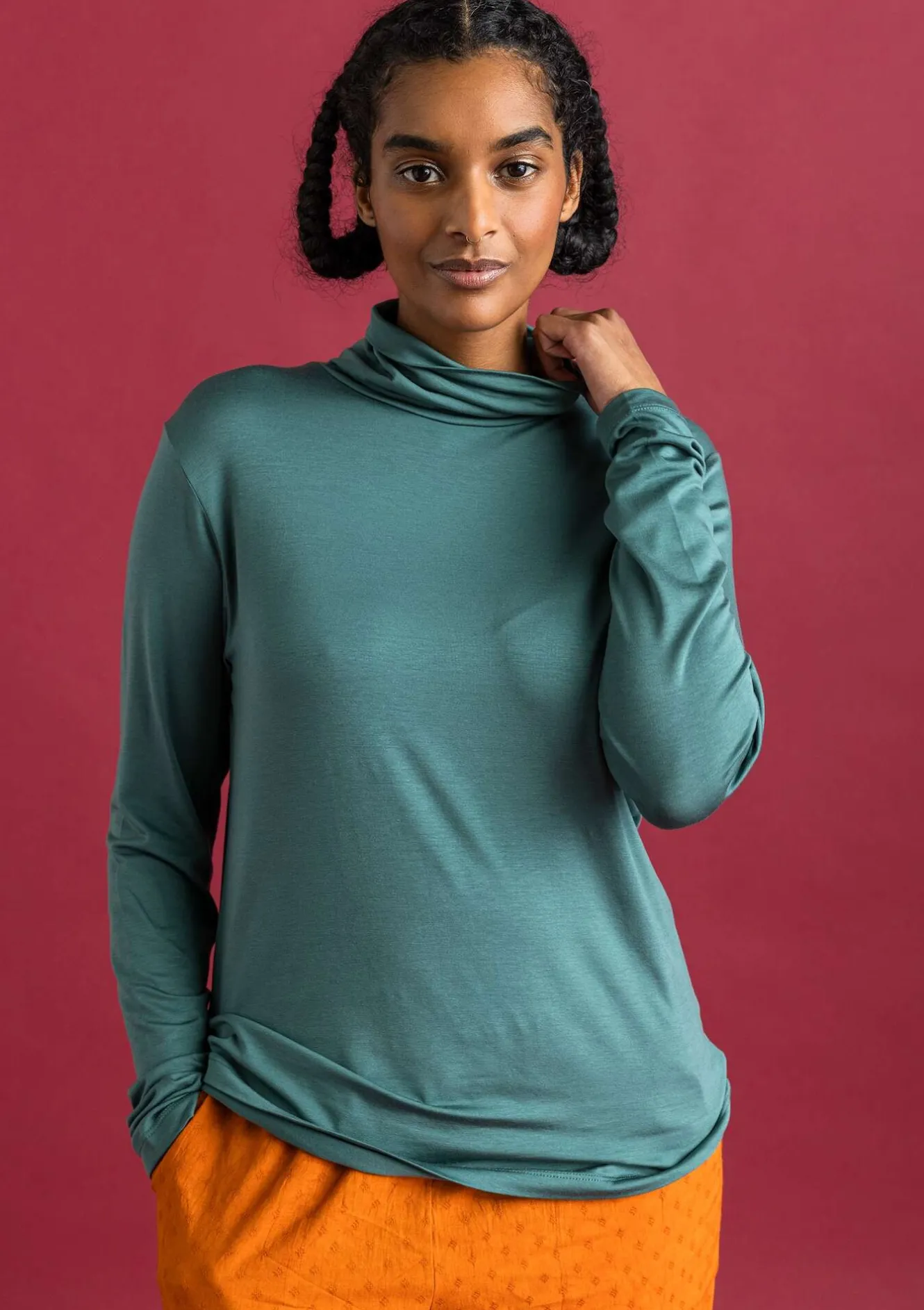 Gudrun Sjödén Jersey-Rollkragenshirt aus Lyocell/Elasthan