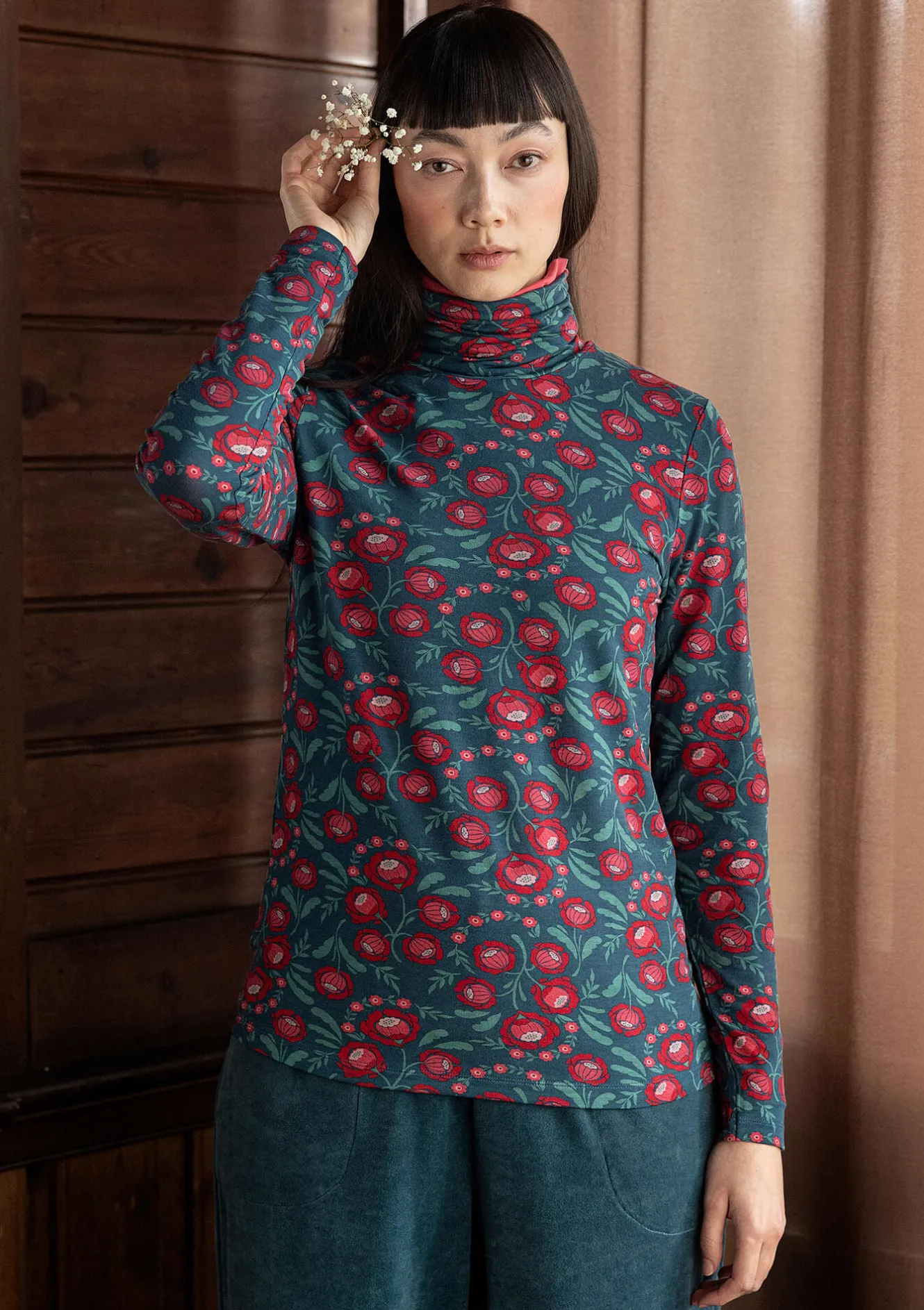 Gudrun Sjödén Jersey-Rollkragenshirt „Dagny“ aus Lyocell/Elasthan