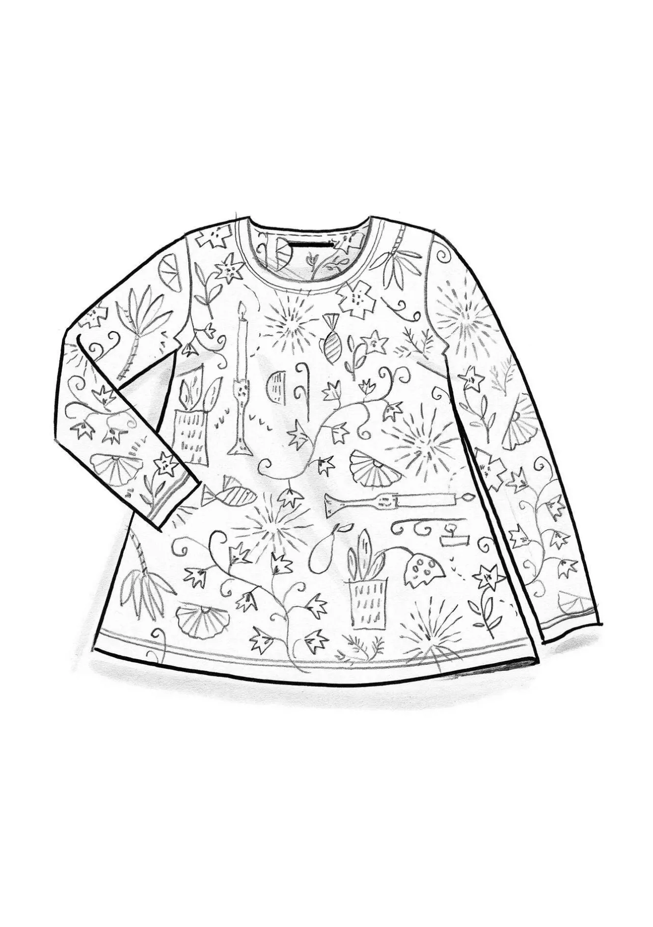 Gudrun Sjödén Jerseyshirt „Fyrverkeri“ aus Bio-Baumwolle/Modal