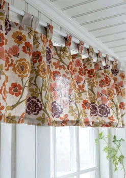 Gudrun Sjödén Kaffeehausgardine „Wild rose“ aus Leinen/Bio-Baumwolle