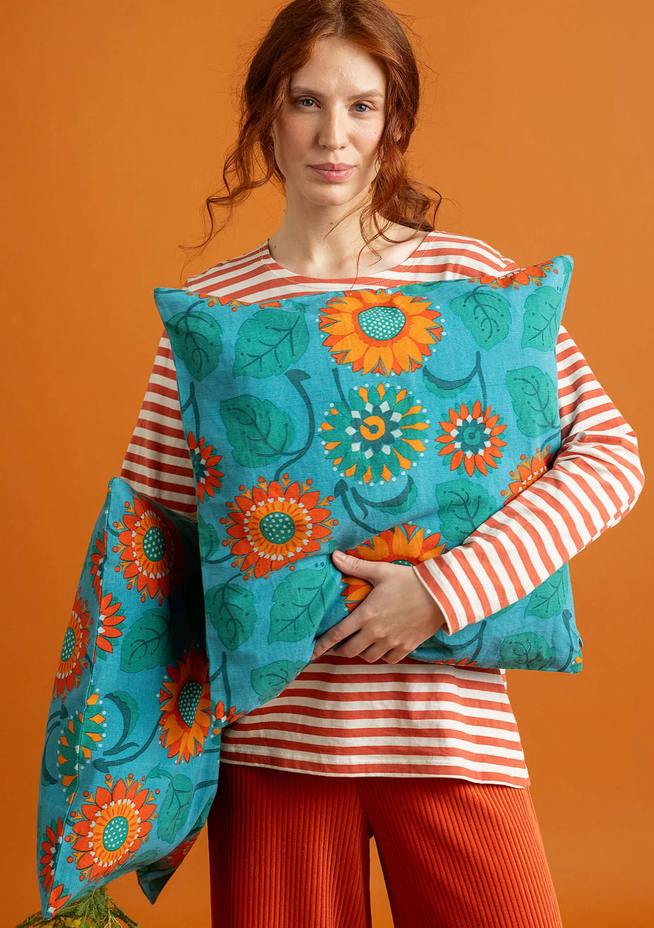 Gudrun Sjödén Kissenhülle „Sunflower“ aus Bio-Baumwolle/Leinen