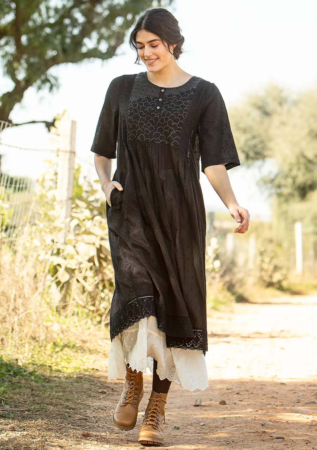 Gudrun Sjödén Kleid „Strandfynd“ aus Bio-Baumwollgewebe
