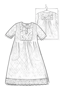 Gudrun Sjödén Kleid „Strandfynd“ aus Bio-Baumwollgewebe