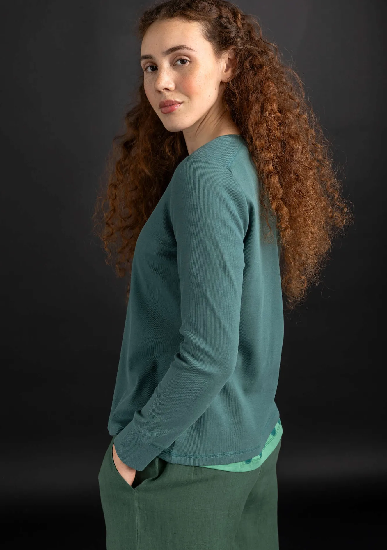 Gudrun Sjödén Knopfleistenshirt aus Bio-Baumwollripp