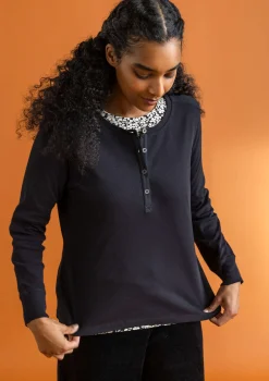 Gudrun Sjödén Knopfleistenshirt aus Bio-Baumwollripp
