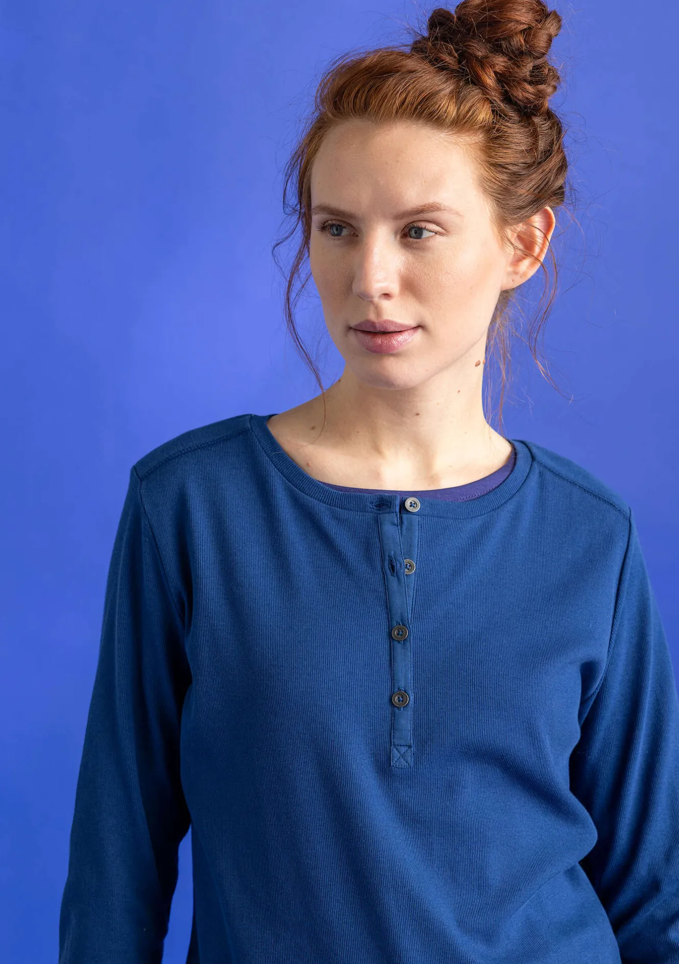 Gudrun Sjödén Knopfleistenshirt aus Bio-Baumwollripp
