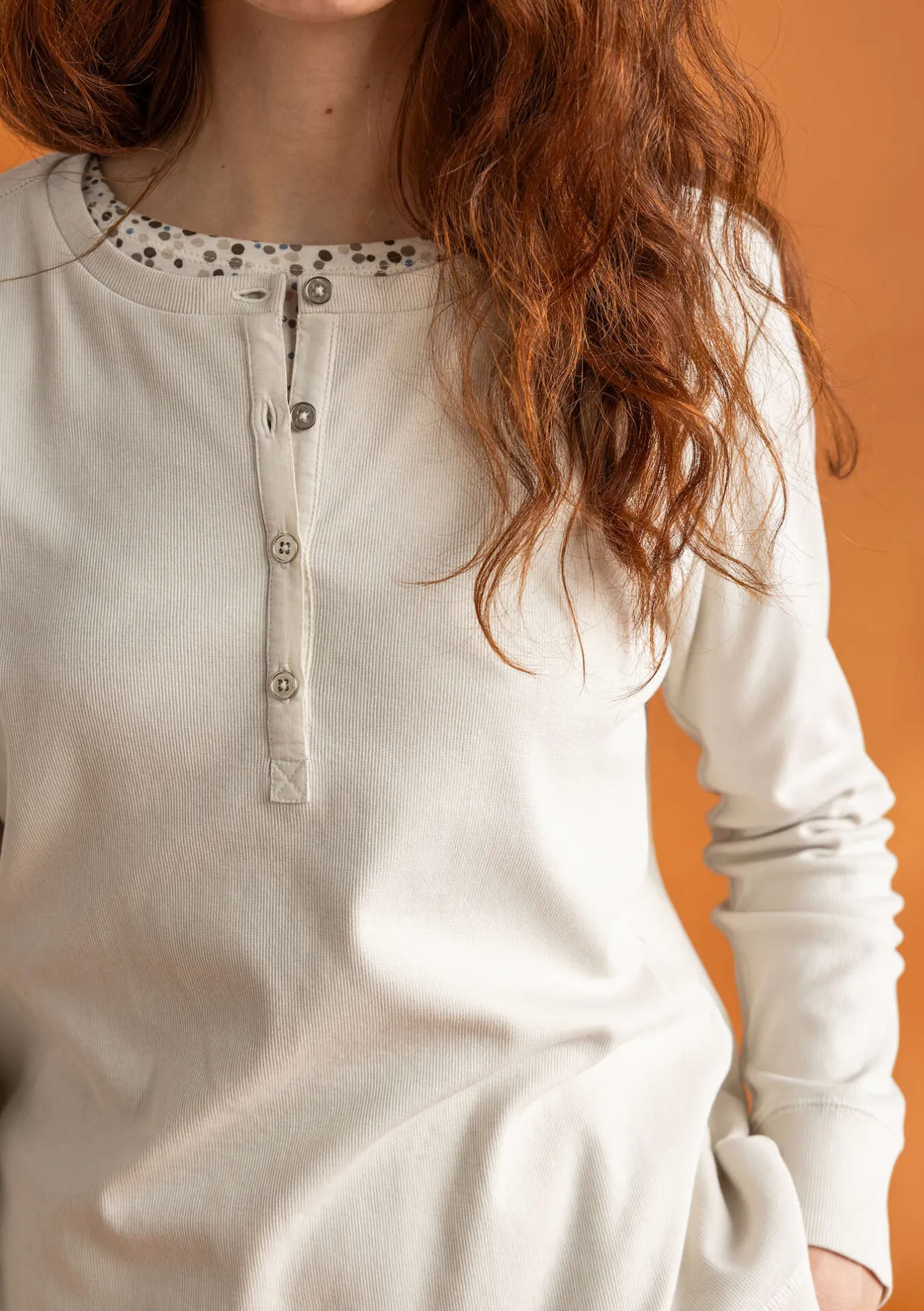 Gudrun Sjödén Knopfleistenshirt aus Bio-Baumwollripp