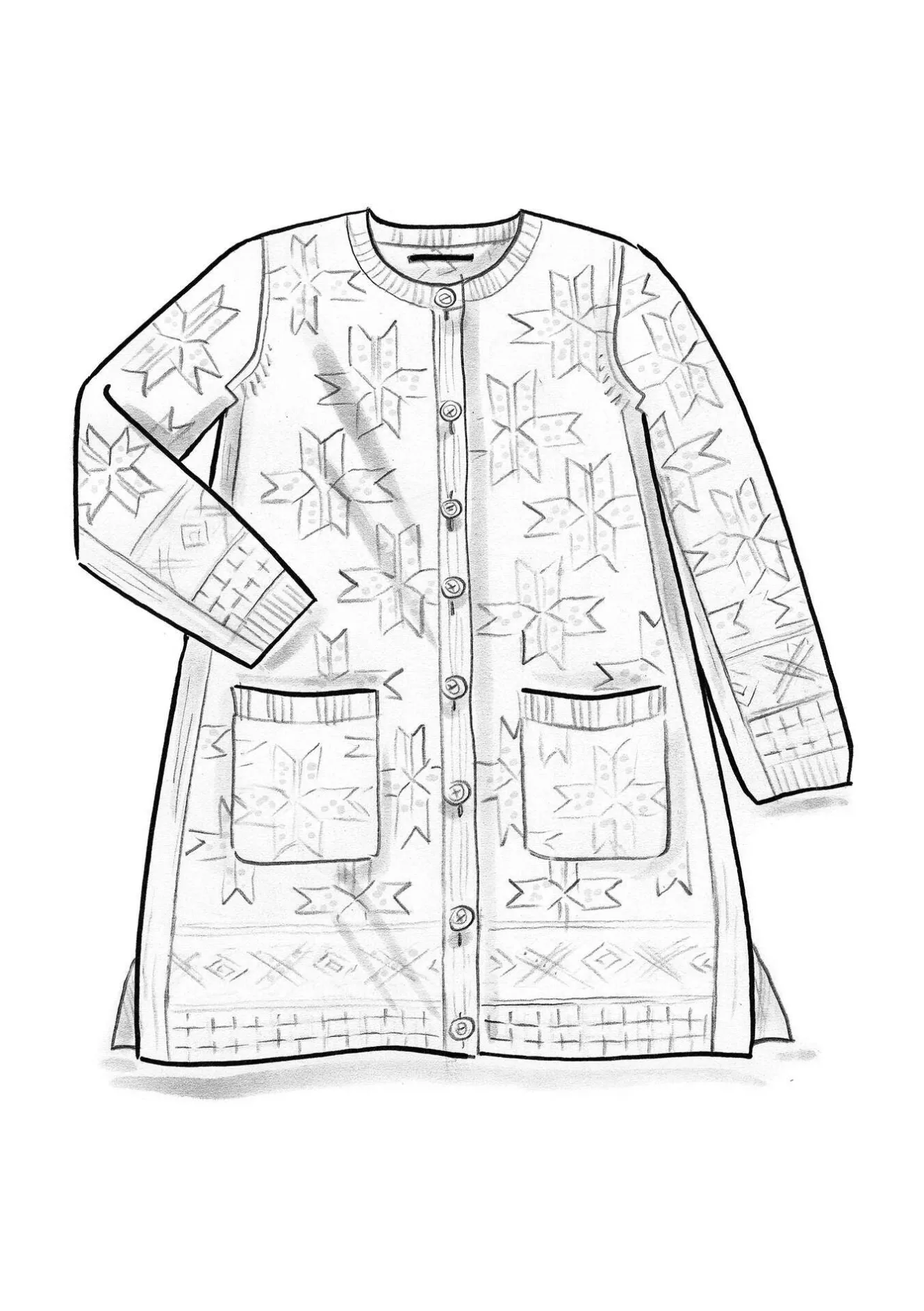 Gudrun Sjödén Langstrickjacke „Capella“ aus Lammwolle