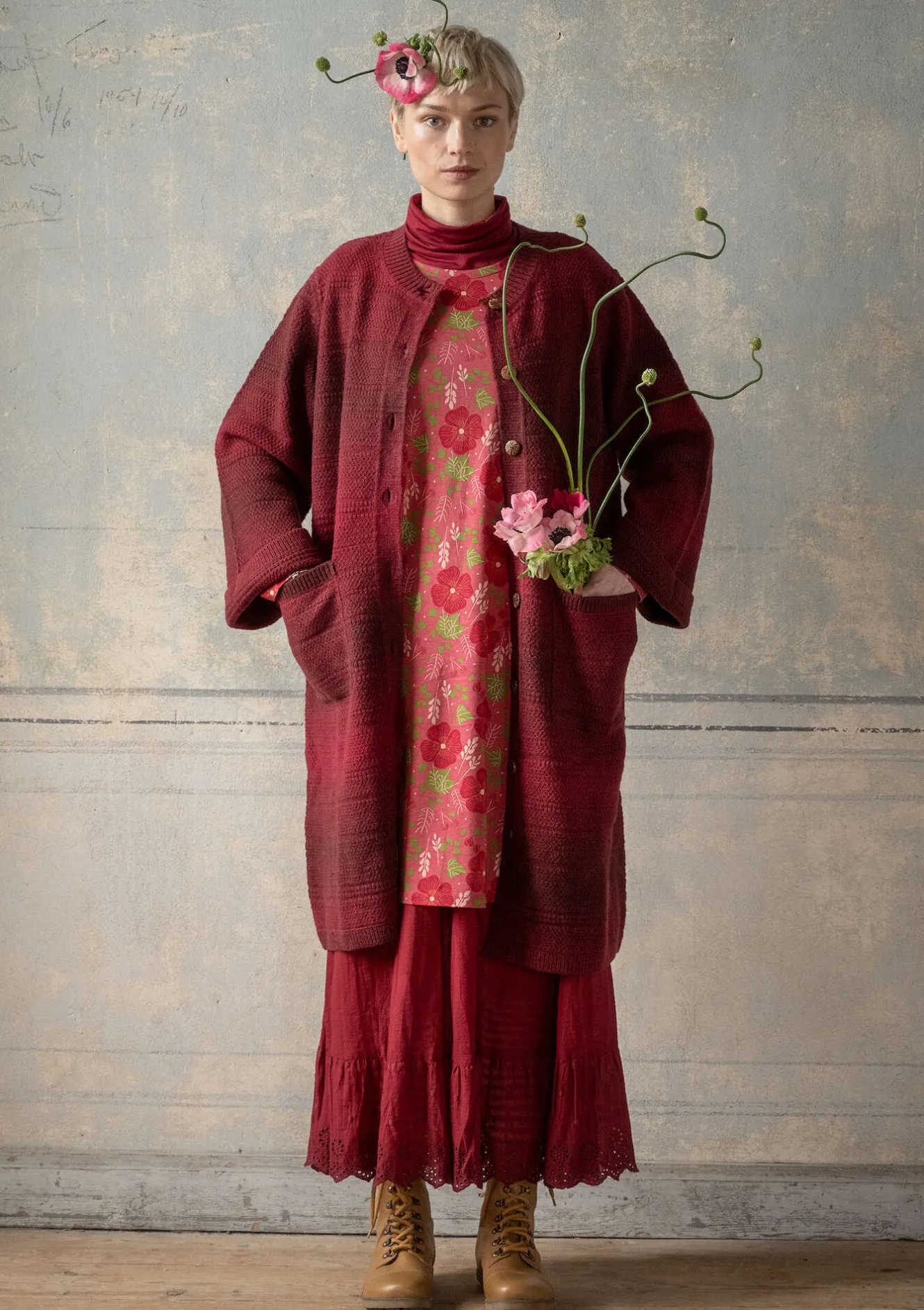 Gudrun Sjödén Langstrickjacke „Eckerö“ aus Space-Dye-Wolle