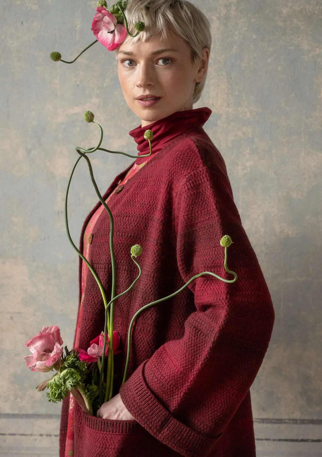 Gudrun Sjödén Langstrickjacke „Eckerö“ aus Space-Dye-Wolle