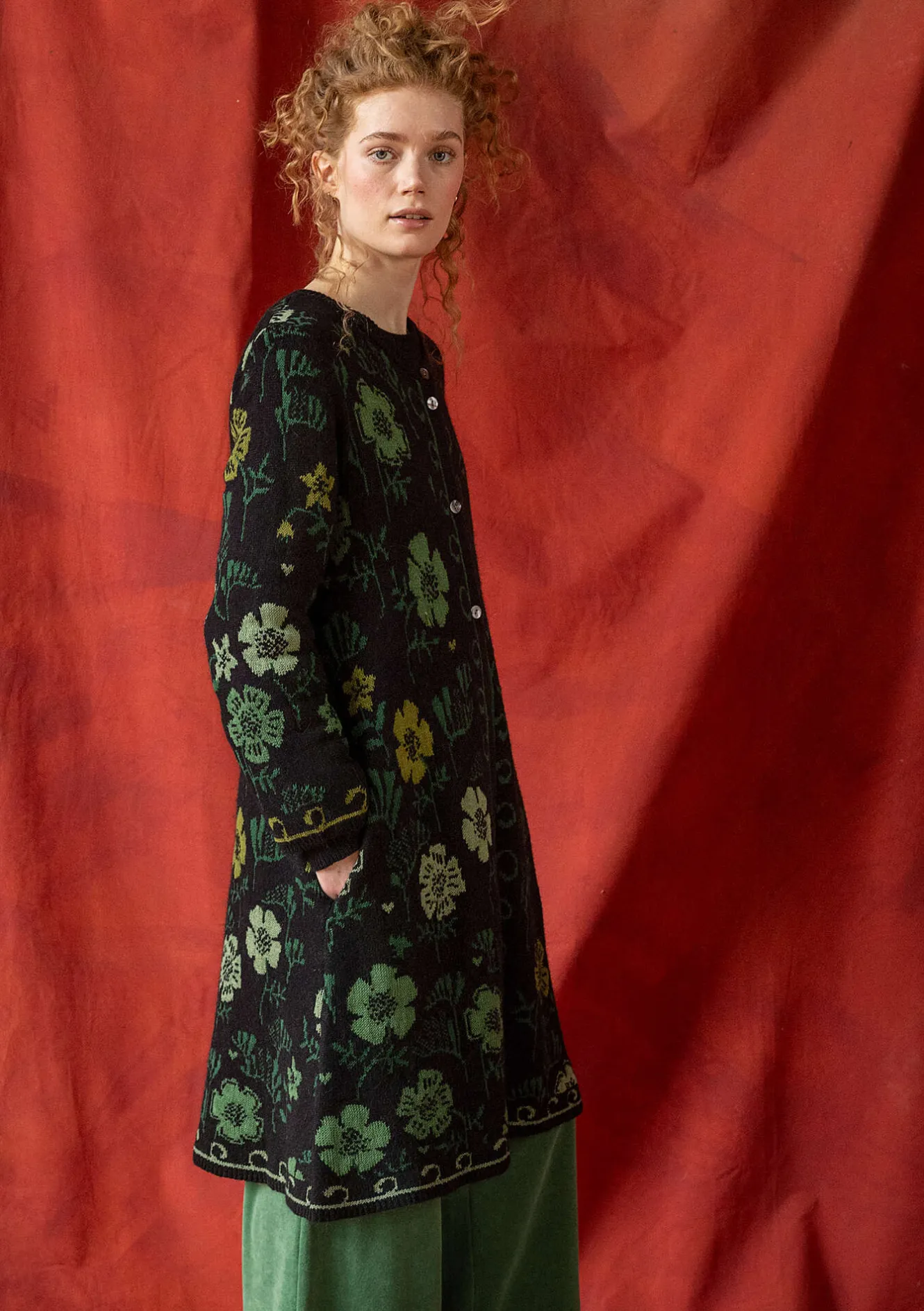 Gudrun Sjödén Langstrickjacke „Gnistra“ aus Bio- und Recycling-Baumwolle/Alpakawollgemisch