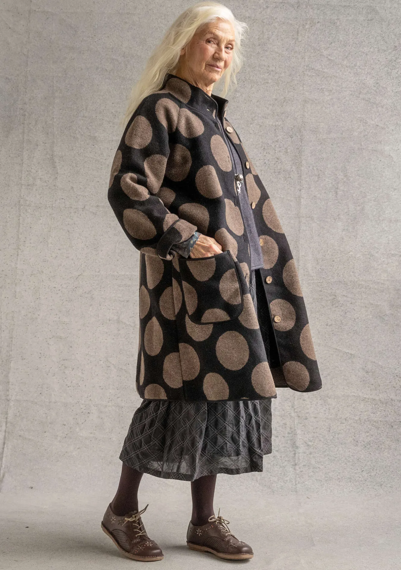 Gudrun Sjödén Mantel „Stone“ aus Wollmischgewebe