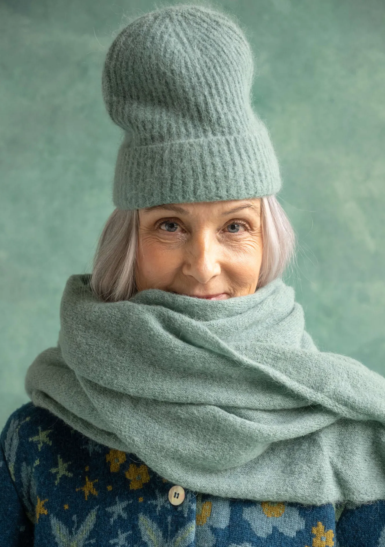 Gudrun Sjödén Mütze aus Alpakagemisch