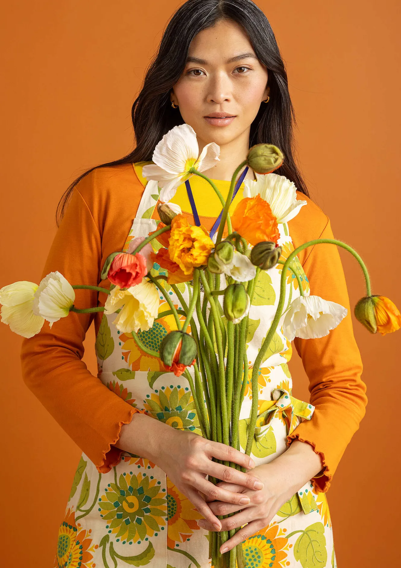 Gudrun Sjödén Schürze „Sunflower“ aus Bio-Baumwolle/Leinen