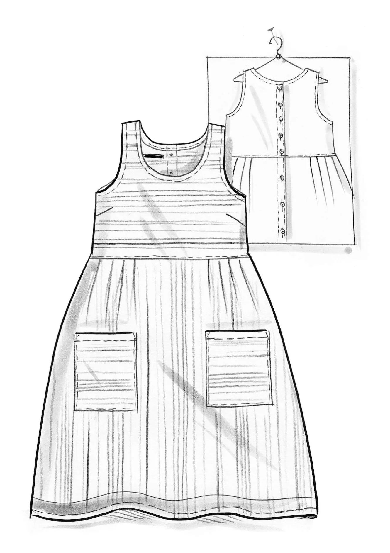 Gudrun Sjödén Schürzenkleid „Ava“ aus Bio-Baumwollgewebe