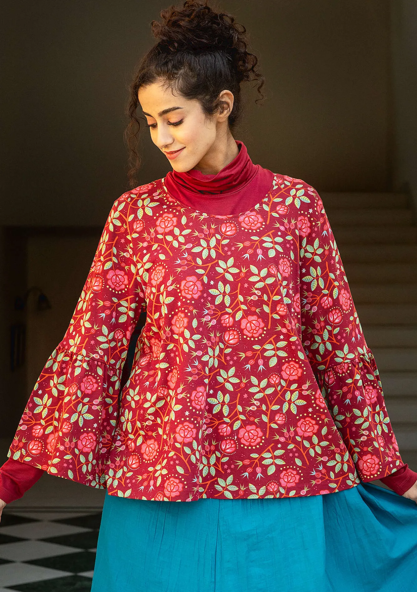 Gudrun Sjödén Shirt „Nyponros“ aus Bio-Baumwolle/Modal