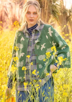 Gudrun Sjödén Strickjacke „Flyttfågel“ aus Recycling-Wollmischung/Recycling-Baumwolle