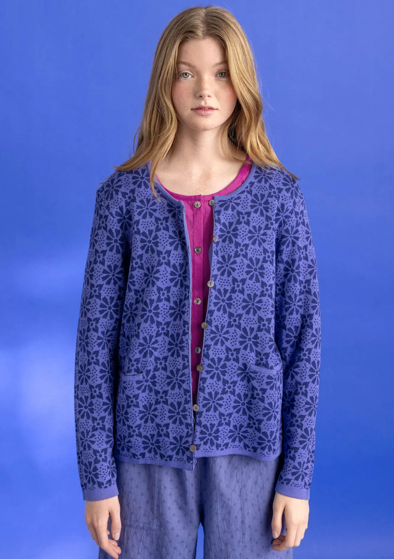 Gudrun Sjödén Strickjacke „Freja“ aus Bio-/Recycling-Baumwolle