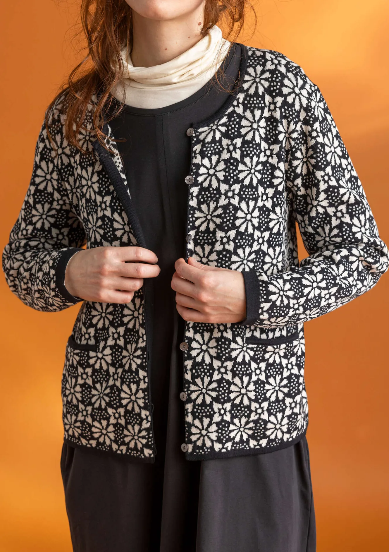 Gudrun Sjödén Strickjacke „Freja“ aus Bio-/Recycling-Baumwolle