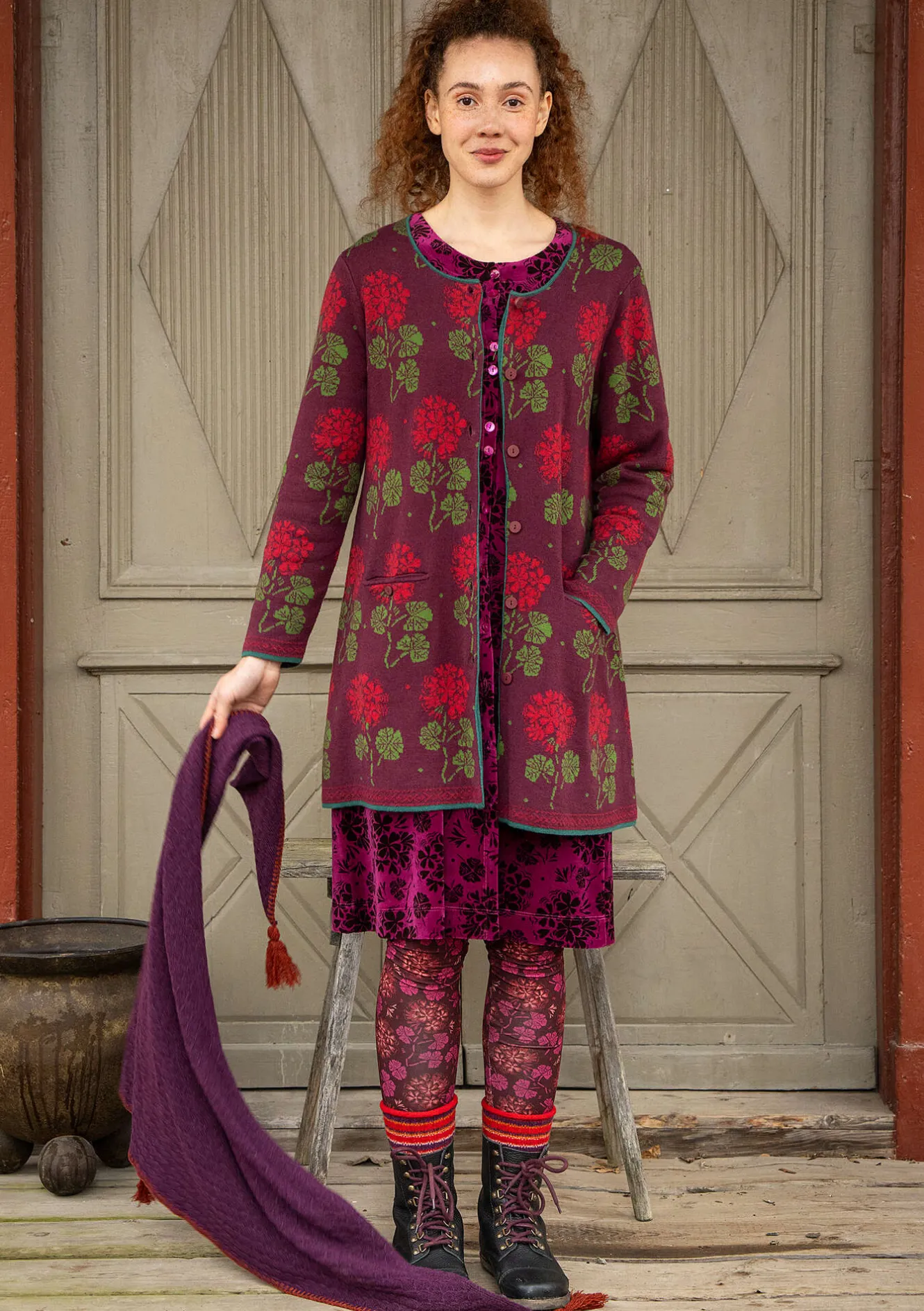 Gudrun Sjödén Strickjacke „Mårbacka“ aus Bio-/Recycling-Baumwolle