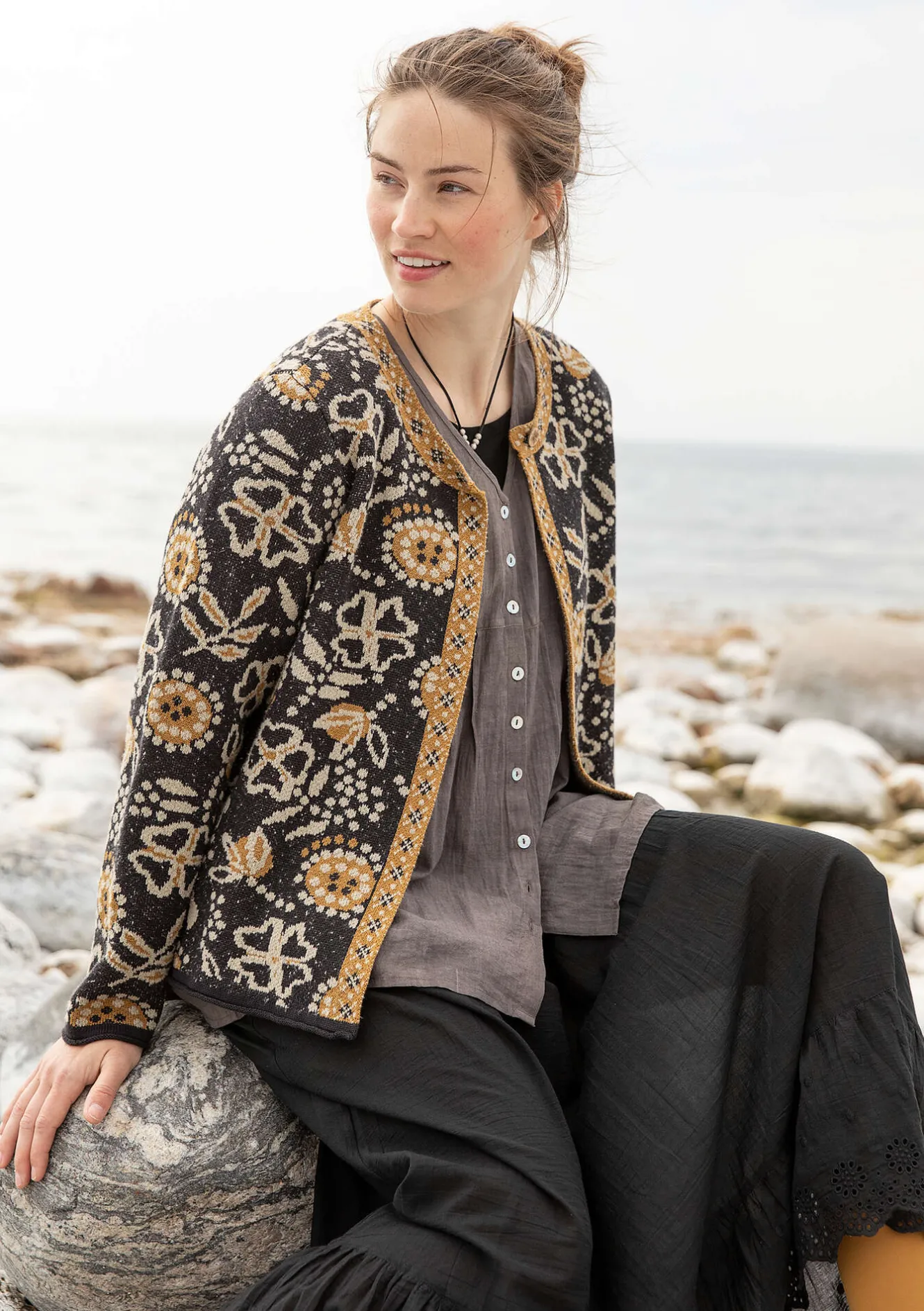 Gudrun Sjödén Strickjacke „Rashmi“ aus Bio-Baumwolle