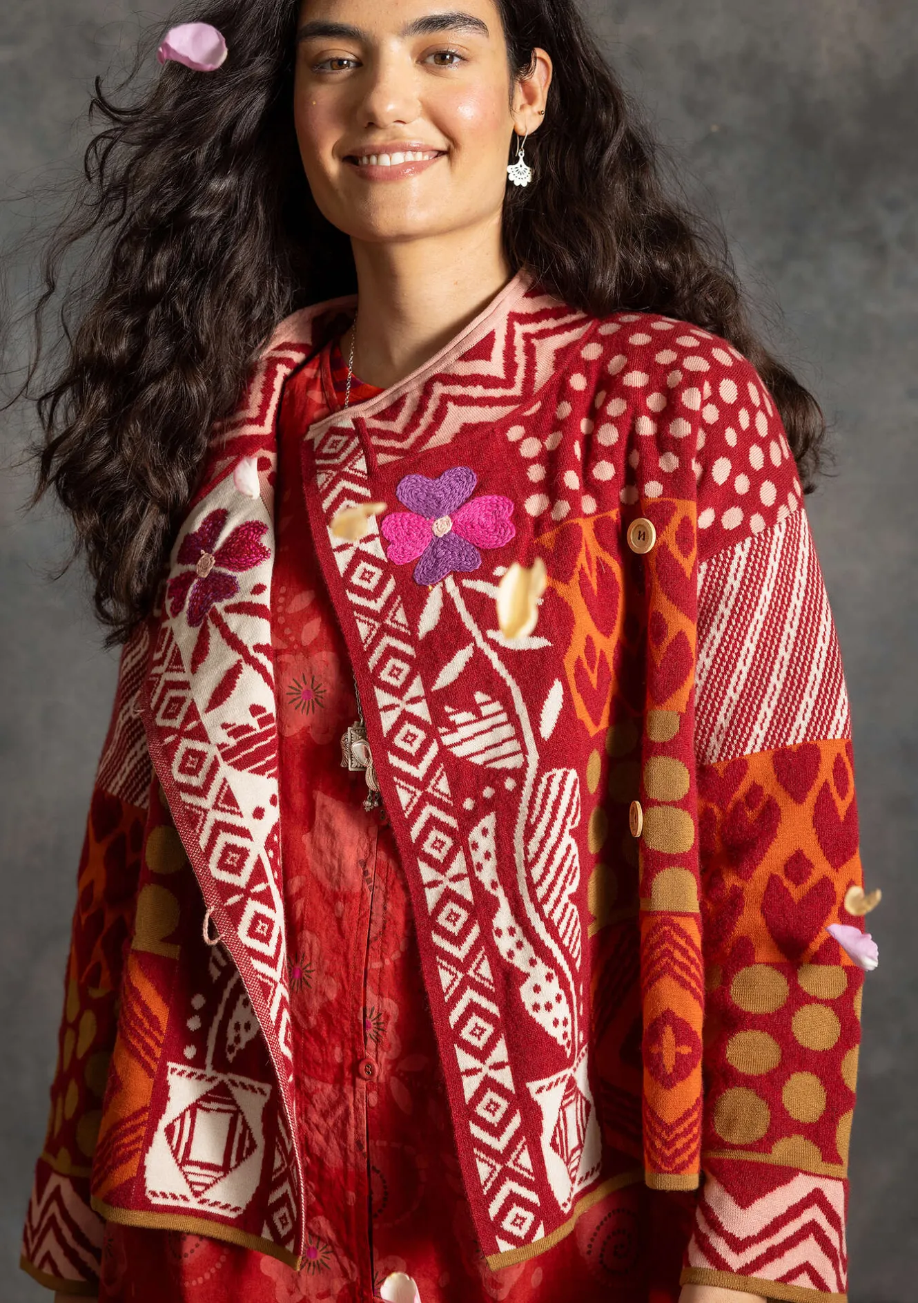 Gudrun Sjödén Strickjacke „Viktoria“ aus Baumwolle/Lammwolle