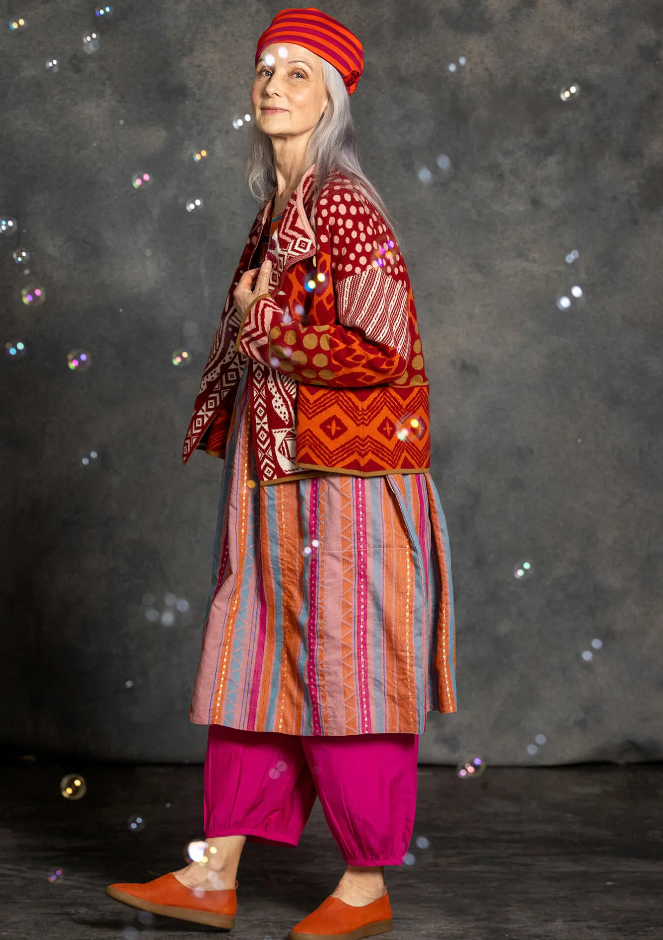 Gudrun Sjödén Strickjacke „Viktoria“ aus Baumwolle/Lammwolle