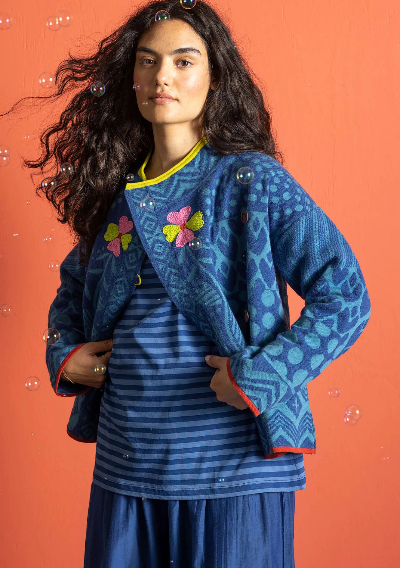 Gudrun Sjödén Strickjacke „Viktoria“ aus Baumwolle/Lammwolle
