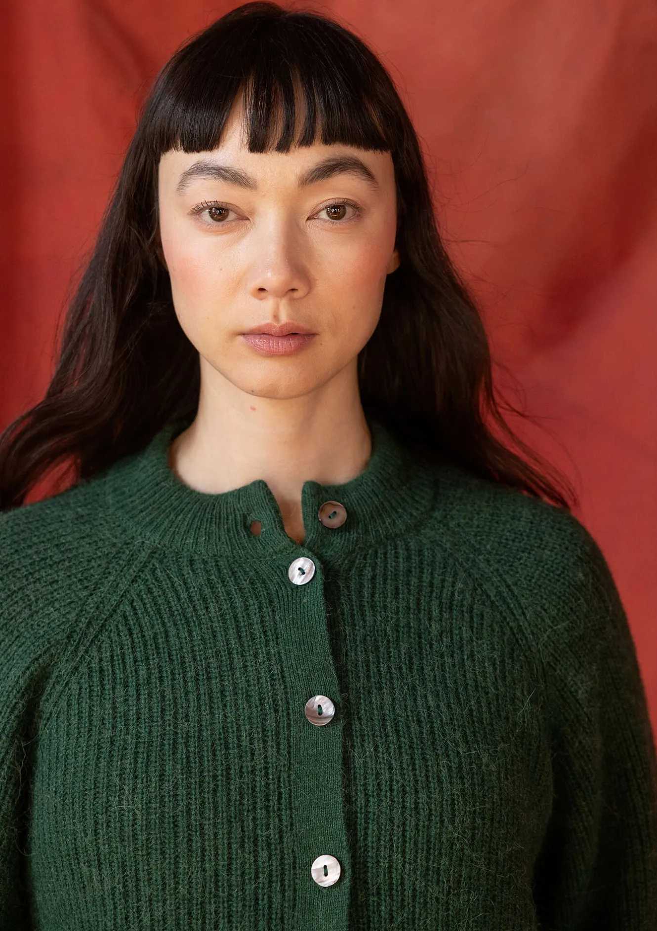 Gudrun Sjödén Strickjacke „Vinternatt“ aus Bio- und Recycling-Baumwolle/Alpakawollgemisch