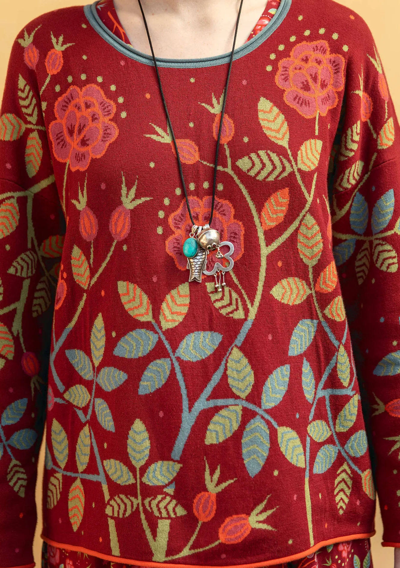 Gudrun Sjödén Strickpullover „Nyponros“ aus Bio-/Recycling-Baumwolle