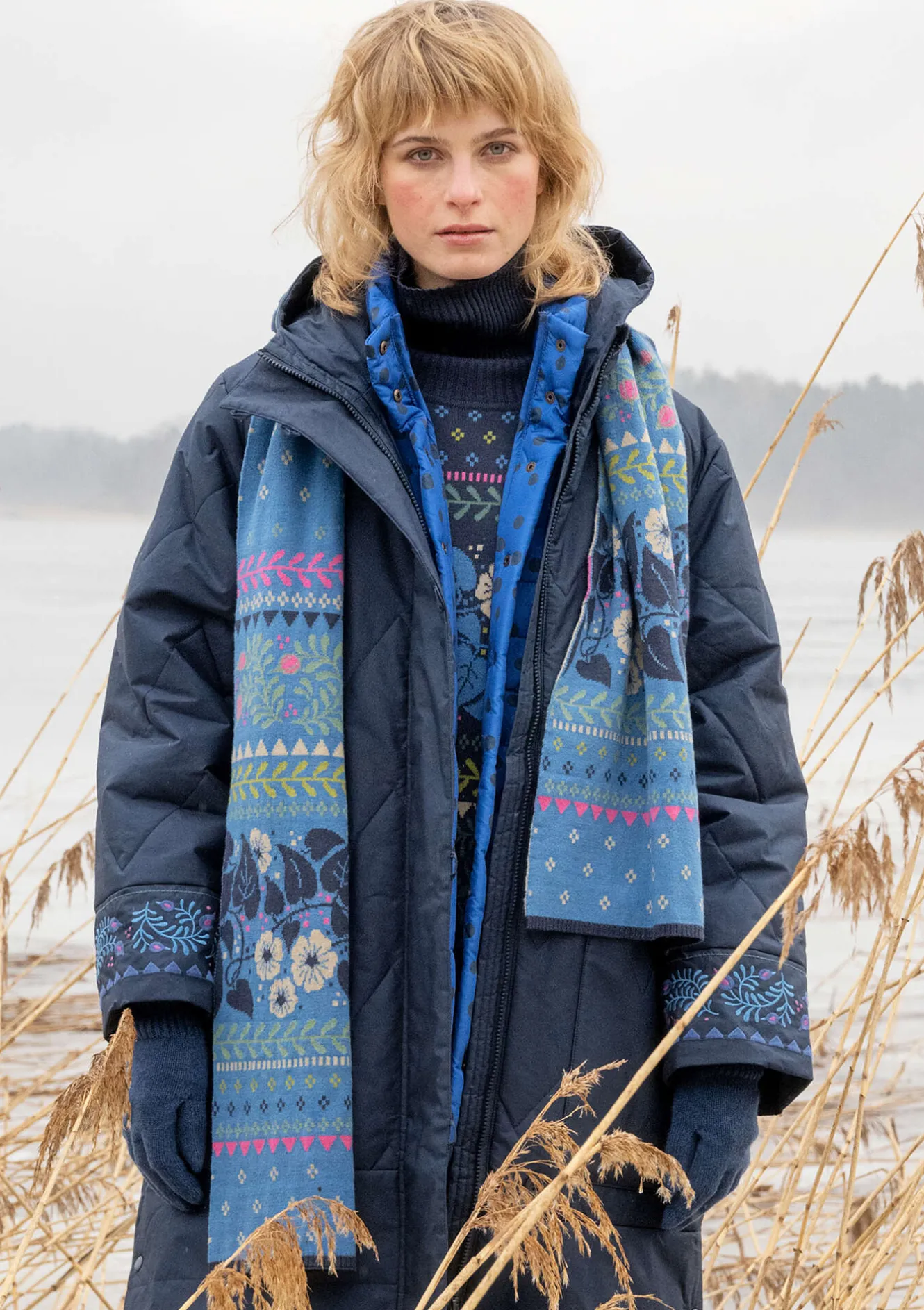 Gudrun Sjödén Strickschal „Borealis“ aus Bio- und Recycling-Baumwolle/Wolle