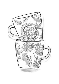 Gudrun Sjödén Tasse „Fruits“ aus Keramik