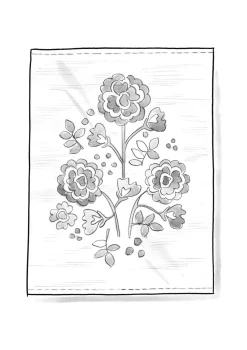 Gudrun Sjödén Teppich „Wild rose“ aus Bio-Baumwolle