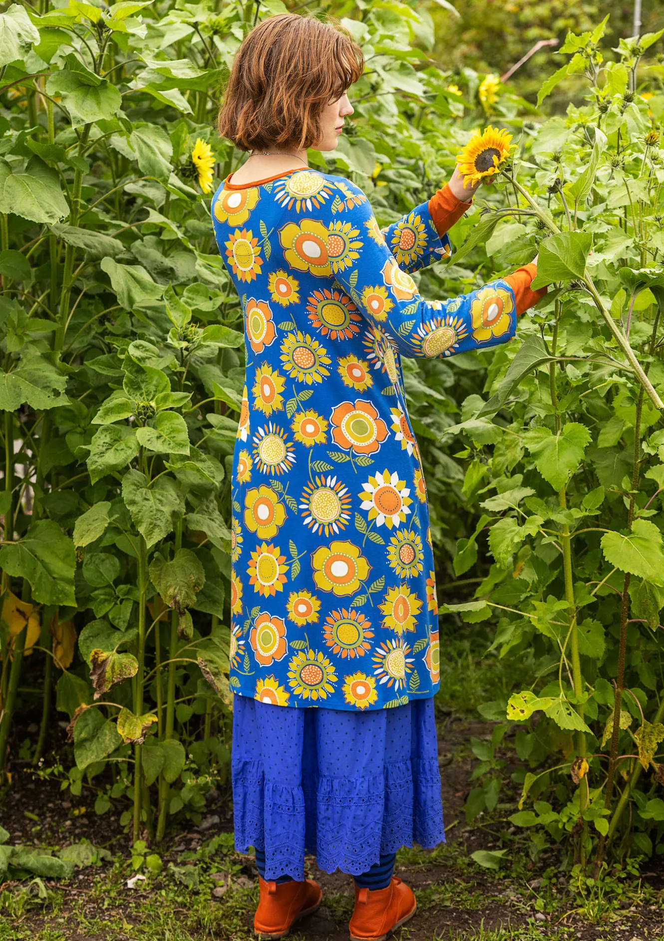 Gudrun Sjödén Trikotkleid „Sunflower“ aus Lyocell/Elasthan