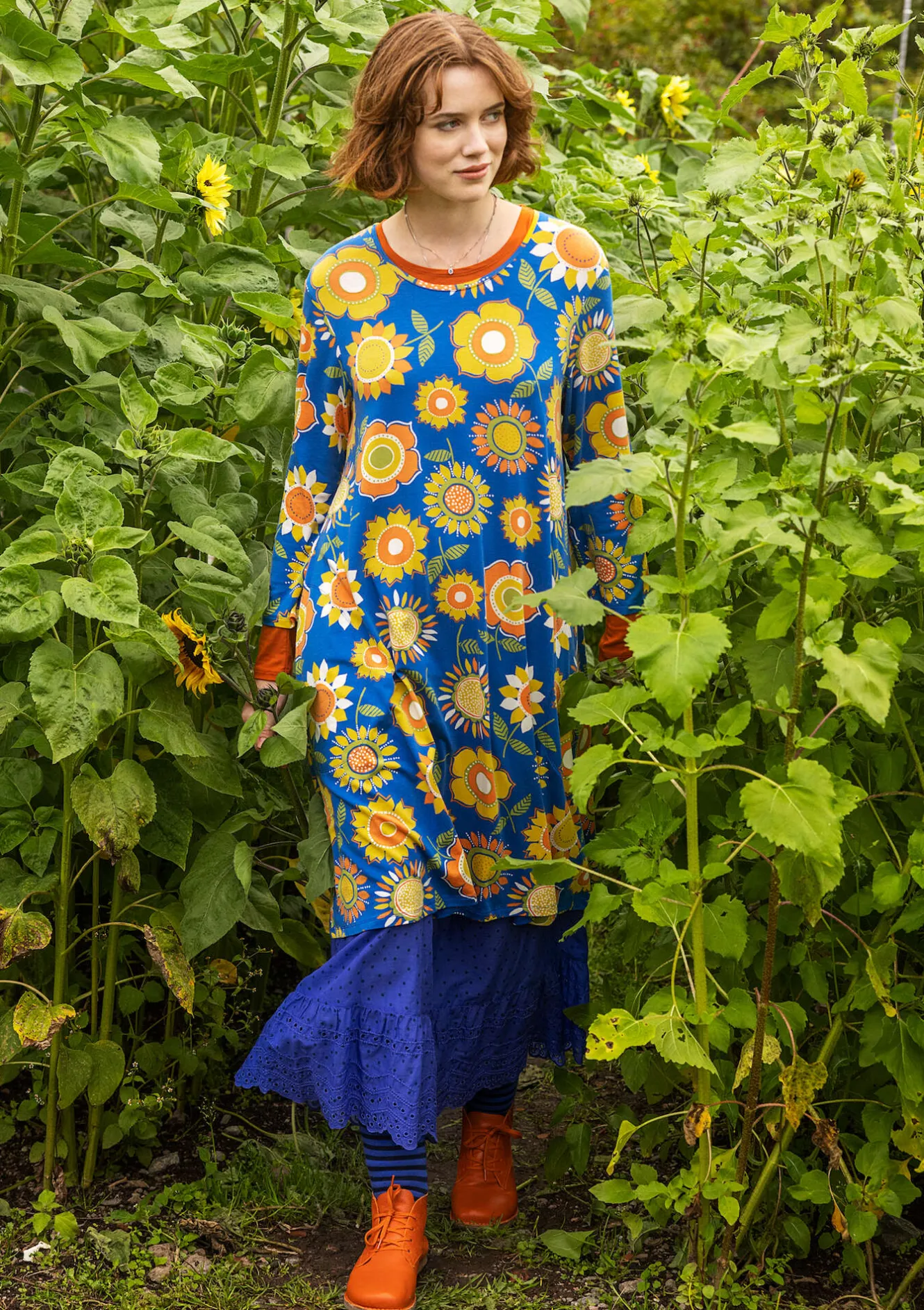 Gudrun Sjödén Trikotkleid „Sunflower“ aus Lyocell/Elasthan