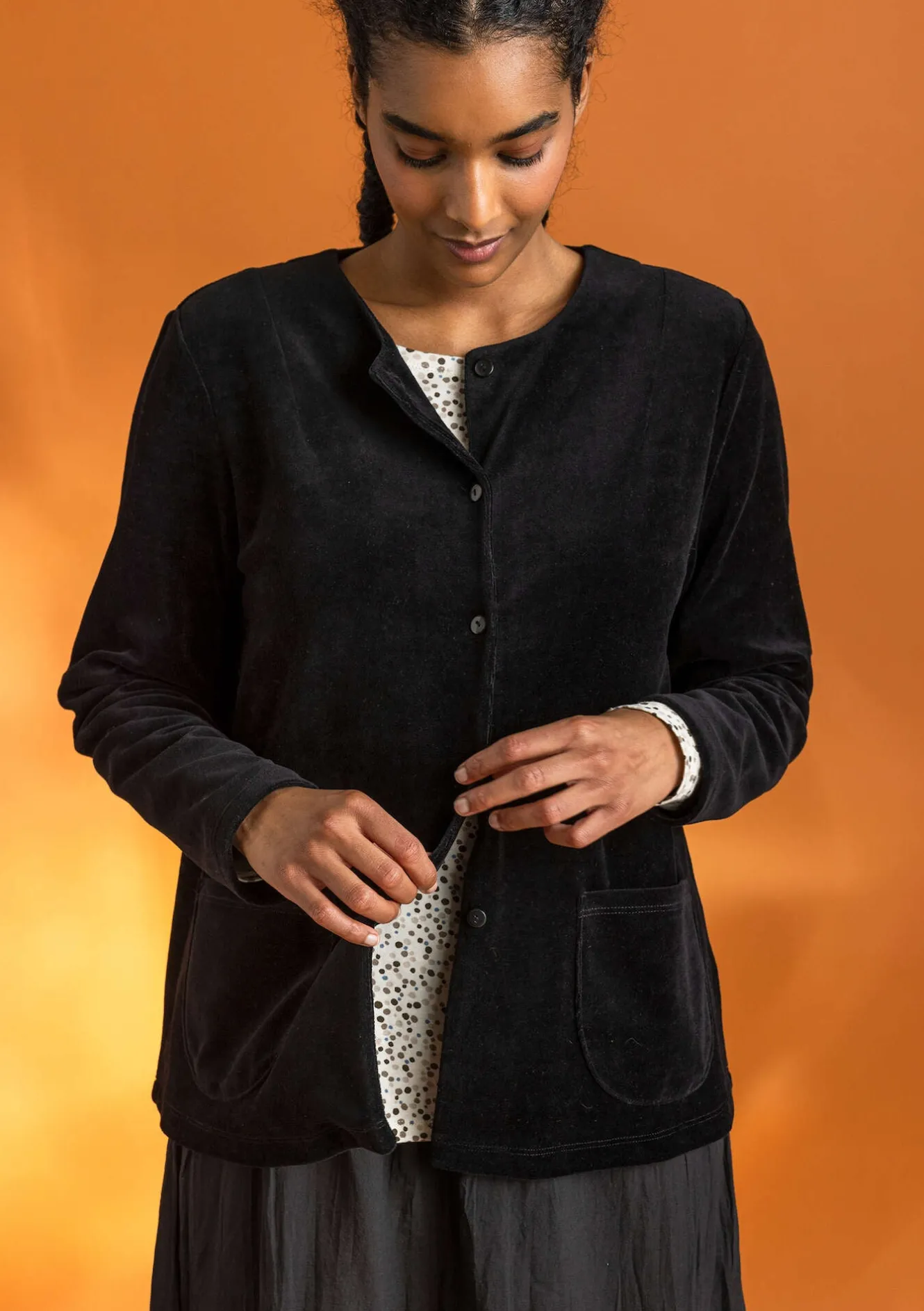 Gudrun Sjödén Veloursjacke aus Bio-Baumwolle/Recycling-Polyester