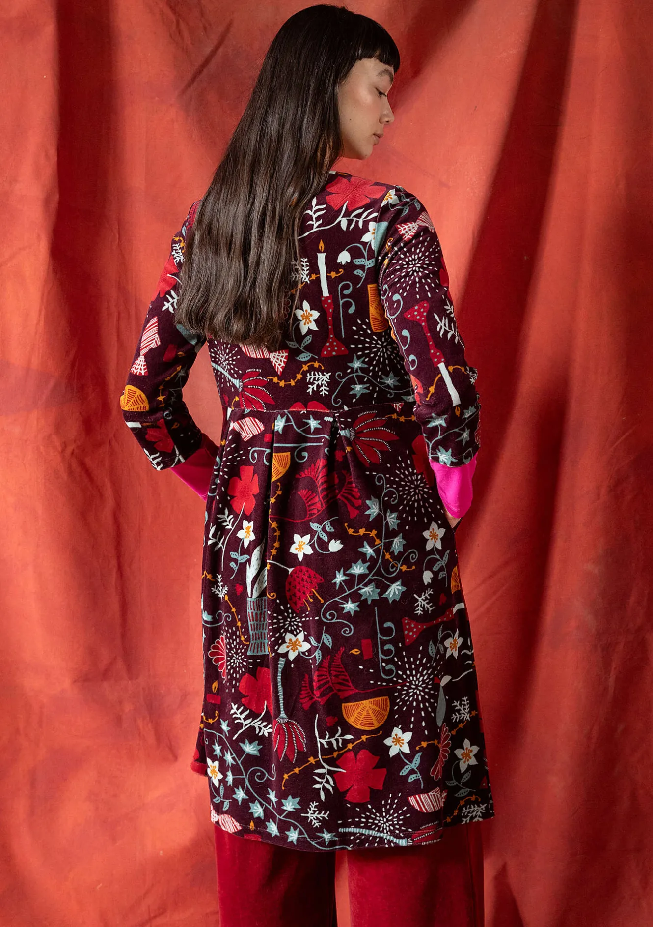 Gudrun Sjödén Velourskleid „Fyrverkeri“ aus Bio-Baumwolle/Recycling-Polyester