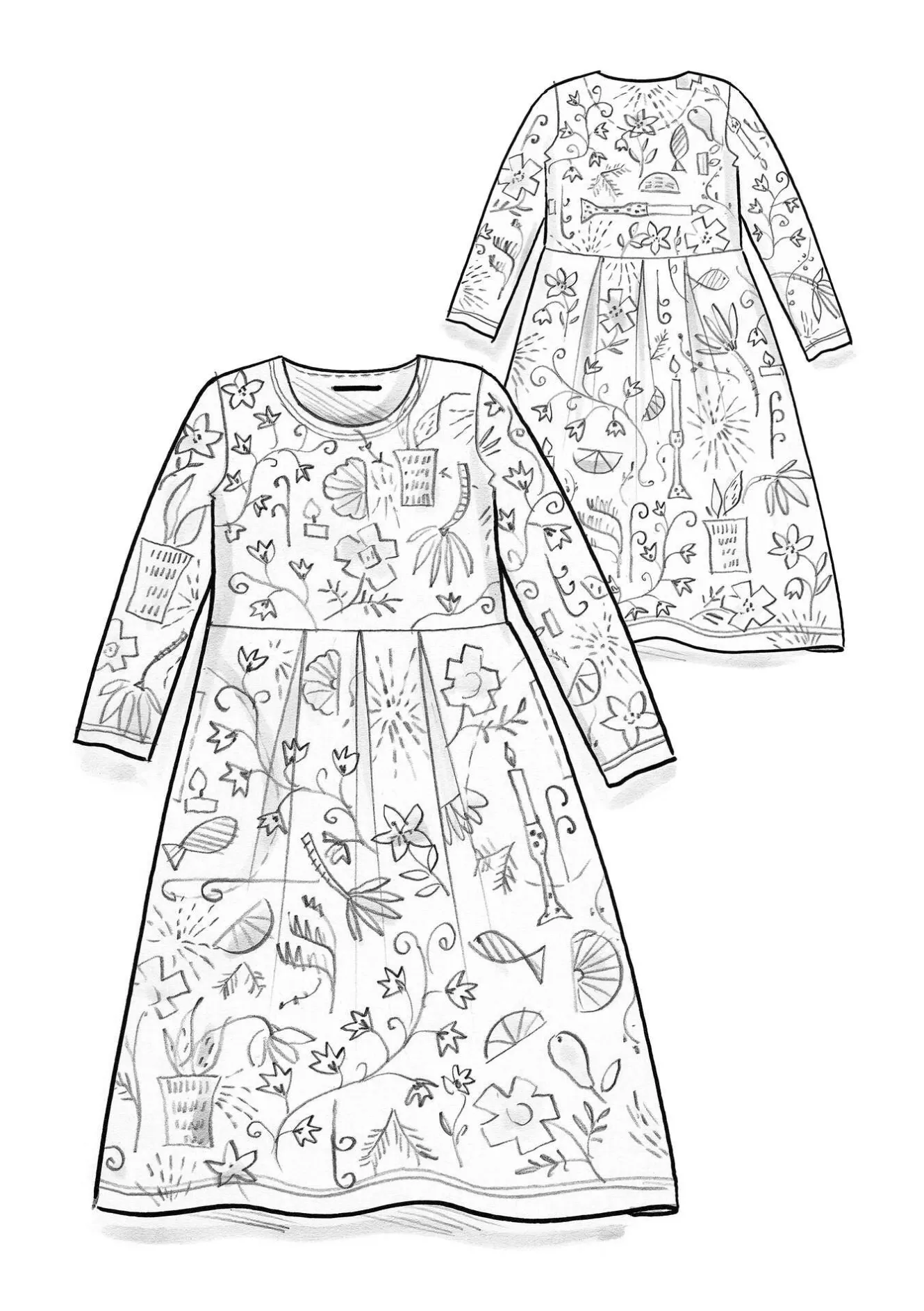 Gudrun Sjödén Velourskleid „Fyrverkeri“ aus Bio-Baumwolle/Recycling-Polyester