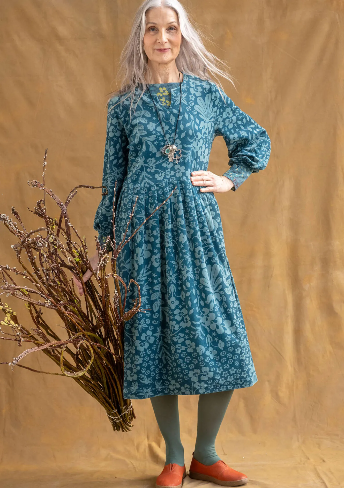 Gudrun Sjödén Velourskleid „Katla“ aus Bio-Baumwolle/Recycling-Polyester