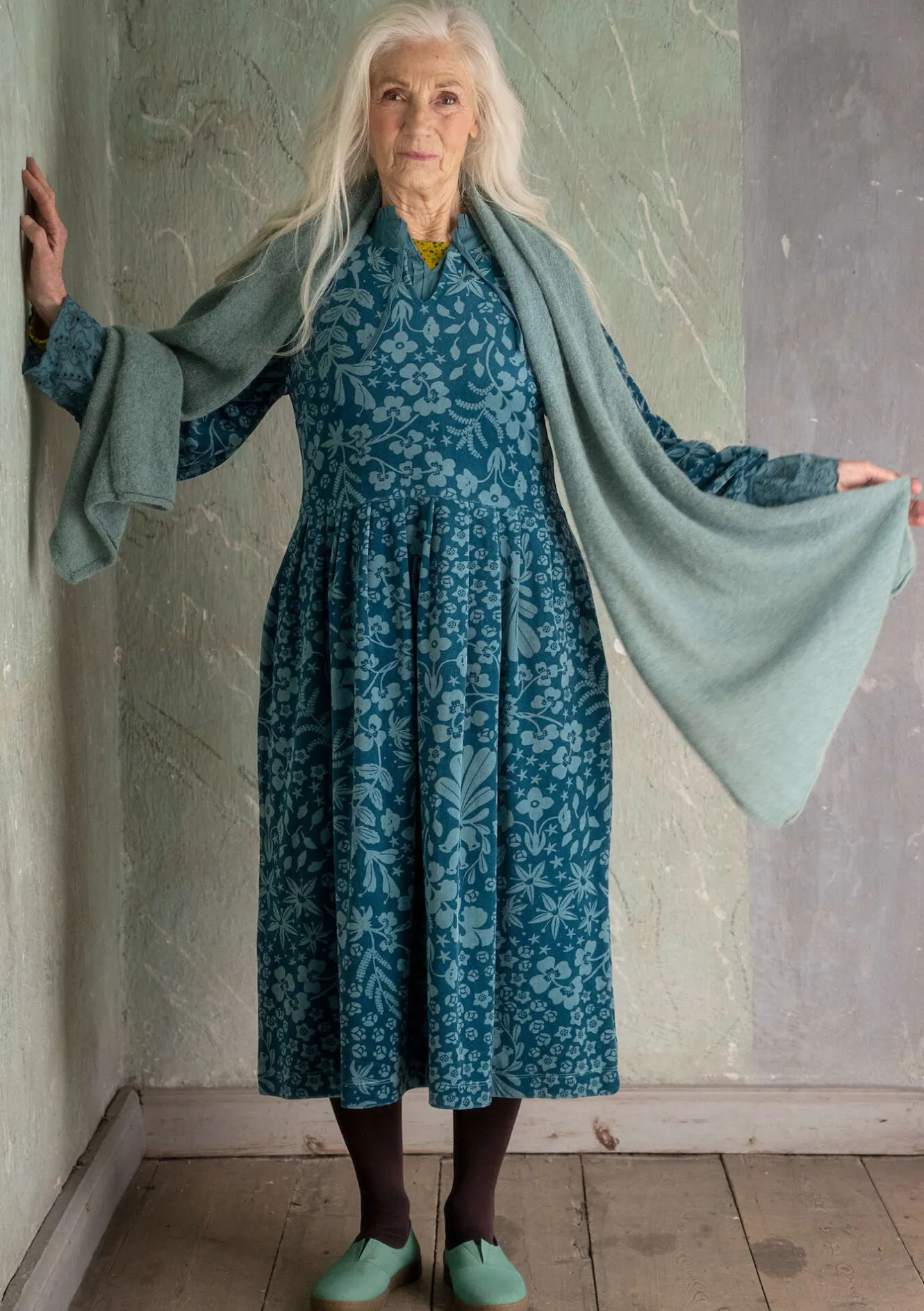 Gudrun Sjödén Velourskleid „Katla“ aus Bio-Baumwolle/Recycling-Polyester